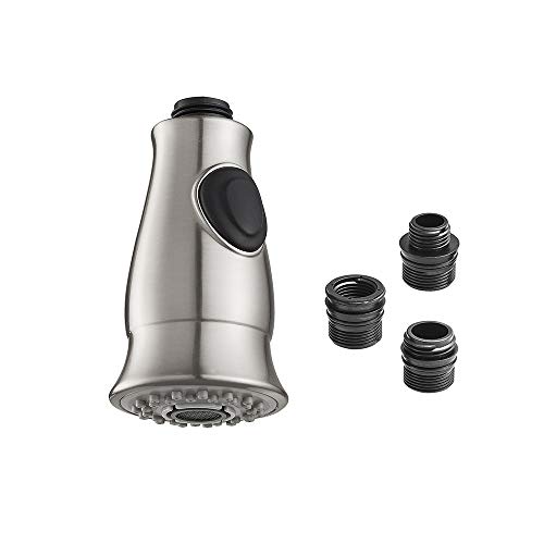 Weirun Kitchen Faucet Head Replacement,Kitchen Sink Faucet Sprayer Head Replacement,Pull Down Faucet Sprayer Attachment,Kitchen Faucet Spray Head Nozzle, Brushed Nickel - Image 1