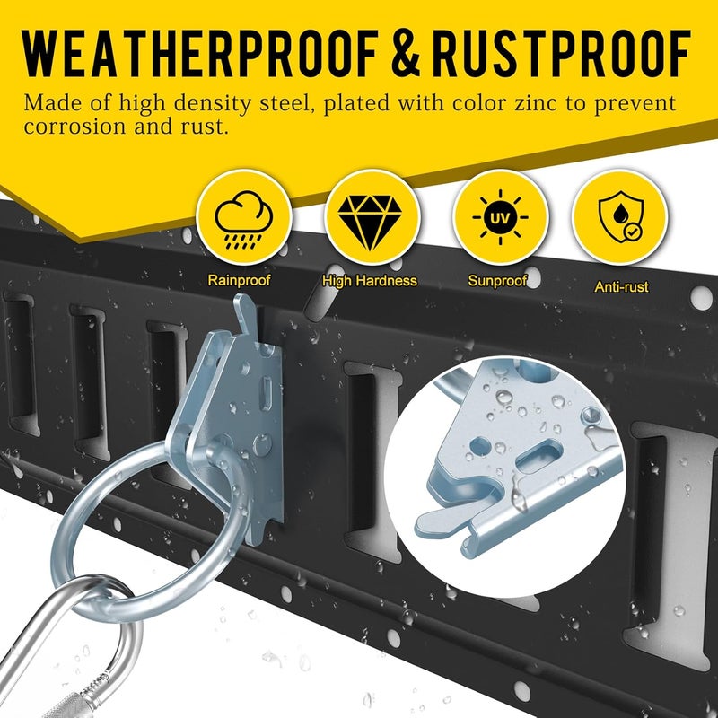 Eapele 10pcs Steel E-Track O Ring Tie-Down Anchors, Secure Cargo in Enclosed/Flatbed Trailers, Trucks, Load Limit of 1500lb(Silver) - Image 4