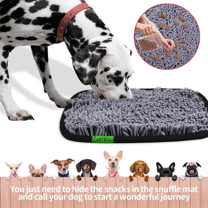 LAMTWEK Snuffle Mat for Dogs, 17" x 21" Dog Snuffle Mat Interactive Feed Game for Boredom, Encourages Natural Foraging Skills and Stress Relief, Easy to Fill Machine Washable - Image 2
