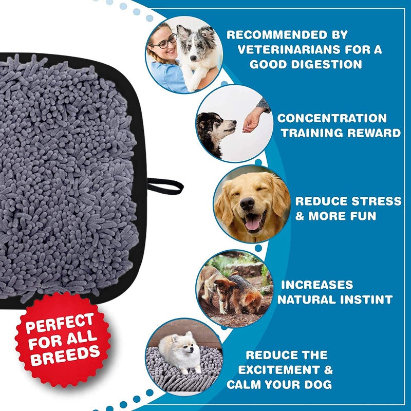 LAMTWEK Snuffle Mat for Dogs, 17" x 21" Dog Snuffle Mat Interactive Feed Game for Boredom, Encourages Natural Foraging Skills and Stress Relief, Easy to Fill Machine Washable - Image 3