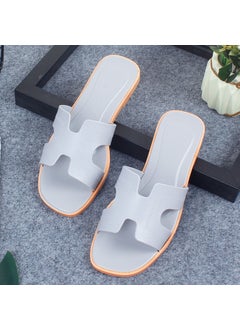 Generic Summer Slippers Women Casual Beach Non-SlipSolid Letters Grey Solid Letters Grey 