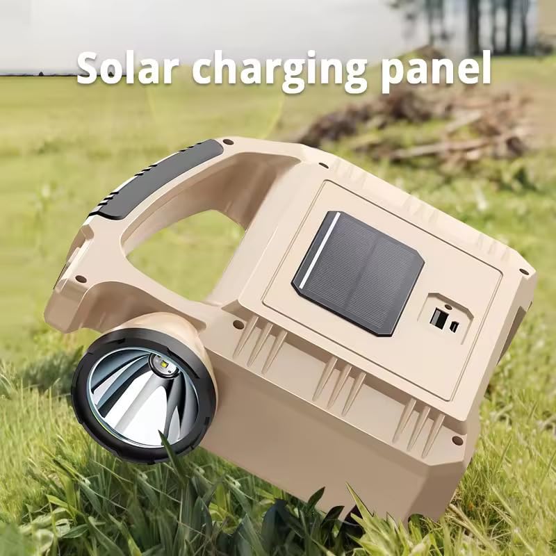 LEVGRY Outdoor Super Bright Portable Solar Hand Lamp COB Work Dual Source Camping Hiking Torch Bright Light Torch Rechargeable Camping Flashlight Solar Light - Image 2