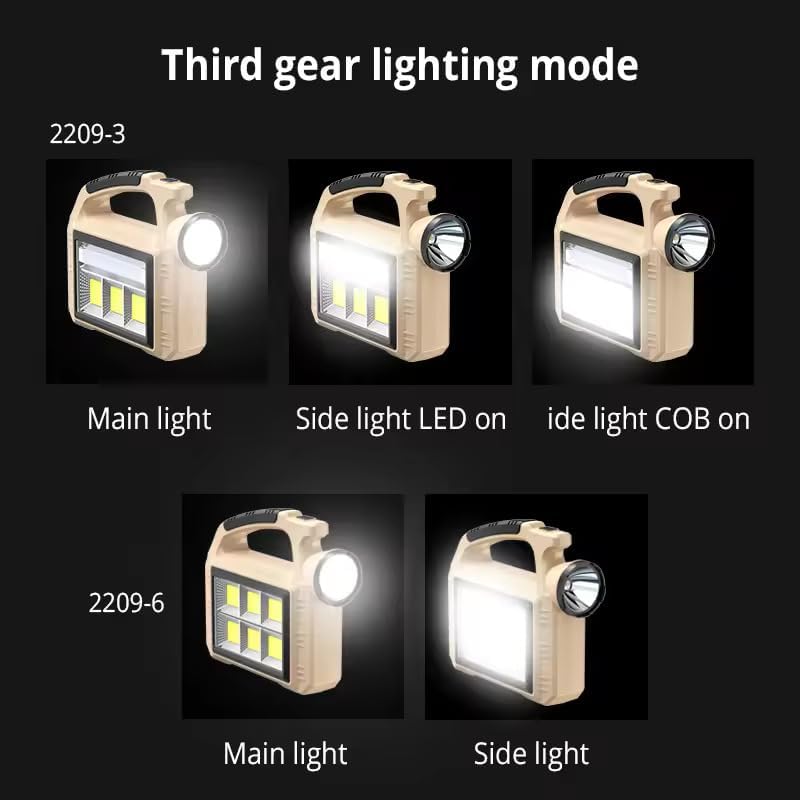 LEVGRY Outdoor Super Bright Portable Solar Hand Lamp COB Work Dual Source Camping Hiking Torch Bright Light Torch Rechargeable Camping Flashlight Solar Light - Image 4