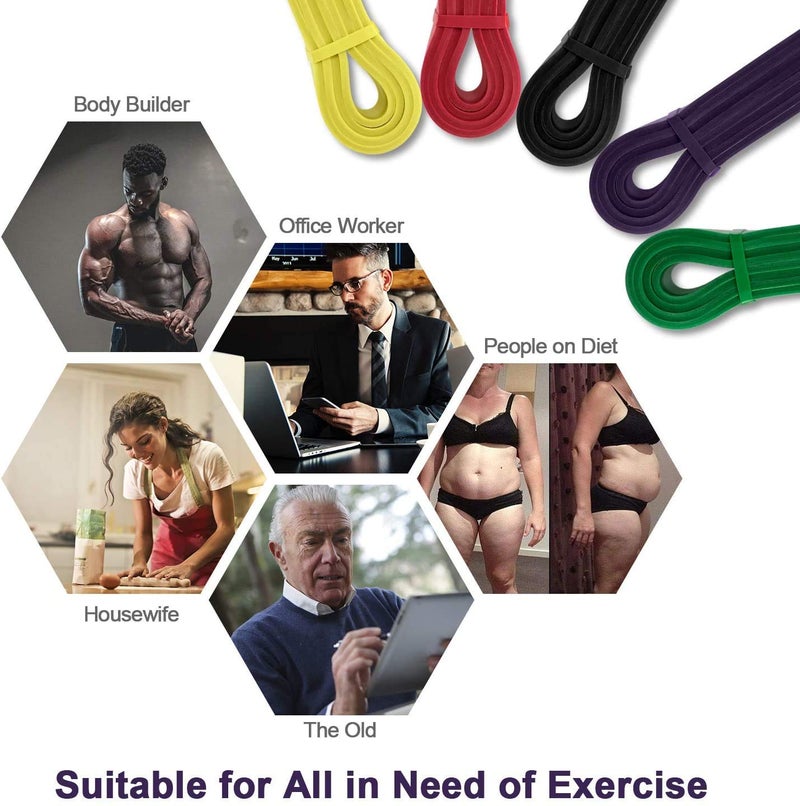 FASHNEX Resistance Bands, Pull Up Assist Exercise Band, Perfect for Mobility, Body Stretching, Home Workout, Fitness Training Loop Bands for Men & Women, Rubber - Image 4