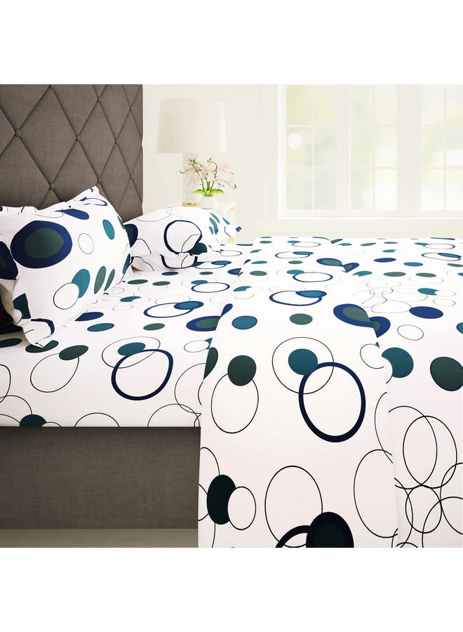 Story@Home Bedsheet for Double Size Bed | 186 TC | White & Blue | Circles | Cotton bedsheet for Double Size Bed with 2 Pillow Covers (225 x 250 cm) Perfect for Home Decor & Gifting | Cotton bedsheet - Image 2