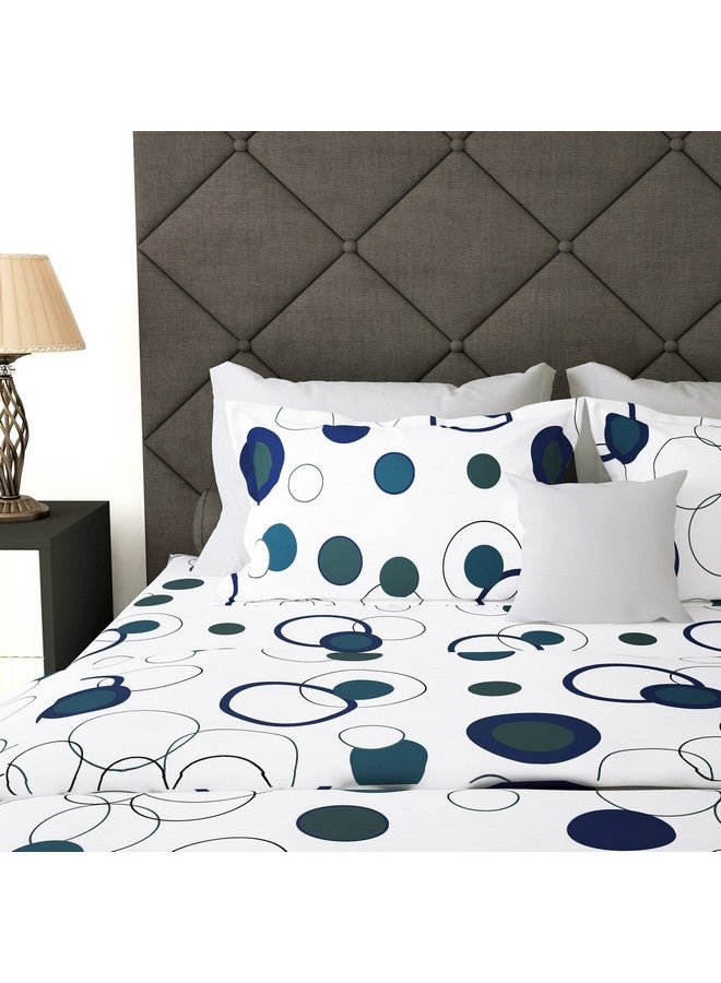 Story@Home Bedsheet for Double Size Bed | 186 TC | White & Blue | Circles | Cotton bedsheet for Double Size Bed with 2 Pillow Covers (225 x 250 cm) Perfect for Home Decor & Gifting | Cotton bedsheet - Image 4