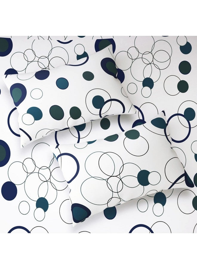 Story@Home Bedsheet for Double Size Bed | 186 TC | White & Blue | Circles | Cotton bedsheet for Double Size Bed with 2 Pillow Covers (225 x 250 cm) Perfect for Home Decor & Gifting | Cotton bedsheet - Image 3