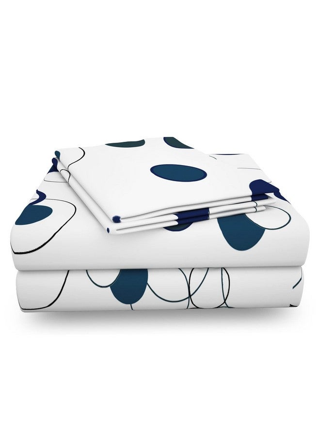 Story@Home Bedsheet for Double Size Bed | 186 TC | White & Blue | Circles | Cotton bedsheet for Double Size Bed with 2 Pillow Covers (225 x 250 cm) Perfect for Home Decor & Gifting | Cotton bedsheet - Image 5