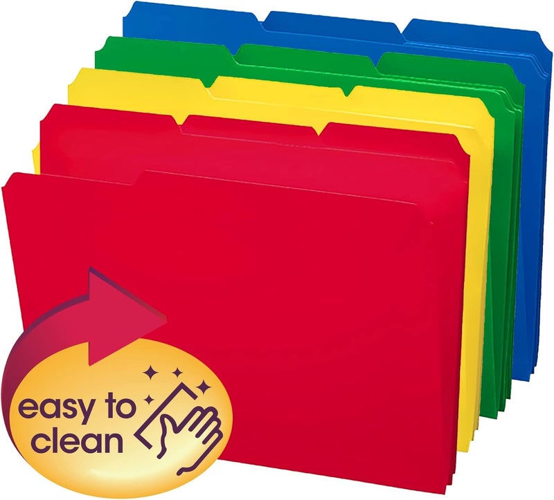 Smead Poly File Folder, 1/3-Cut Tab, Letter Size, Assorted Colors, 24 per Box - Image 4