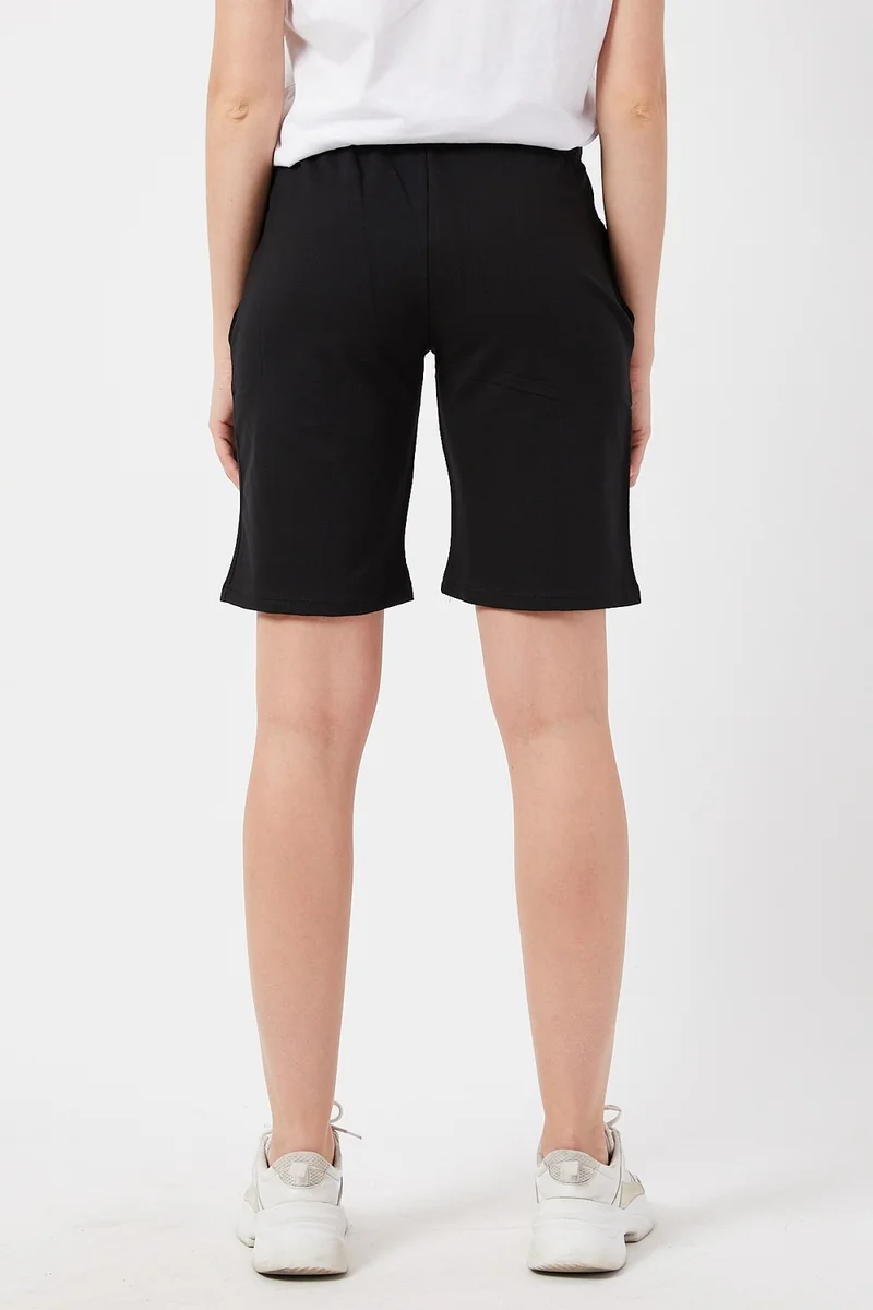 توينتي3 Women's Basic Long Knitted Shorts-Bermuda