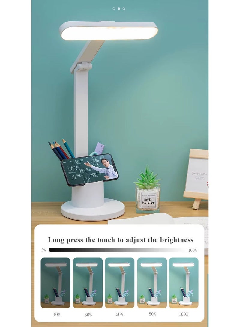 LED table lamp/desk lamp for home office, eye protection, auto-dimming reading light with 3 color modes, touch control with auto-off timer. - Image 1