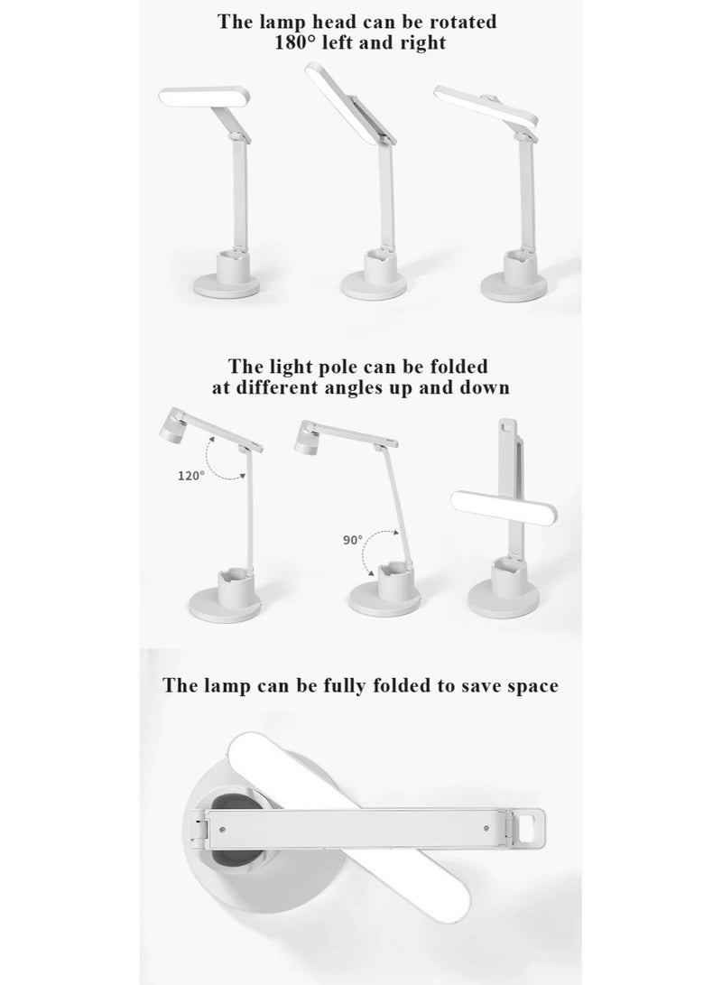 LED table lamp/desk lamp for home office, eye protection, auto-dimming reading light with 3 color modes, touch control with auto-off timer. - Image 2