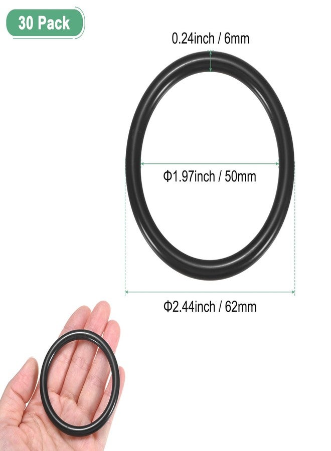 M METERXITY 30-Pack Dream Catcher Rings,2.4 Inch Plastic Macrame Wreath Floral Round Rings Plastic O Rings Hoop for DIY Wedding Wreath/Wall Hanging/Christmas/Camping Black 0.24 Inch - Image 3