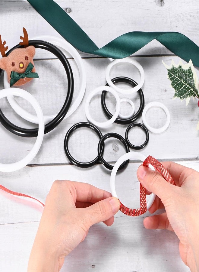 M METERXITY 30-Pack Dream Catcher Rings,2.4 Inch Plastic Macrame Wreath Floral Round Rings Plastic O Rings Hoop for DIY Wedding Wreath/Wall Hanging/Christmas/Camping Black 0.24 Inch - Image 4