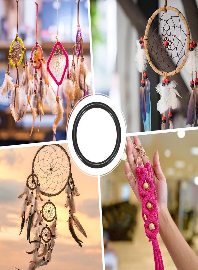 M METERXITY 30-Pack Dream Catcher Rings,2.4 Inch Plastic Macrame Wreath Floral Round Rings Plastic O Rings Hoop for DIY Wedding Wreath/Wall Hanging/Christmas/Camping Black 0.24 Inch - Image 5