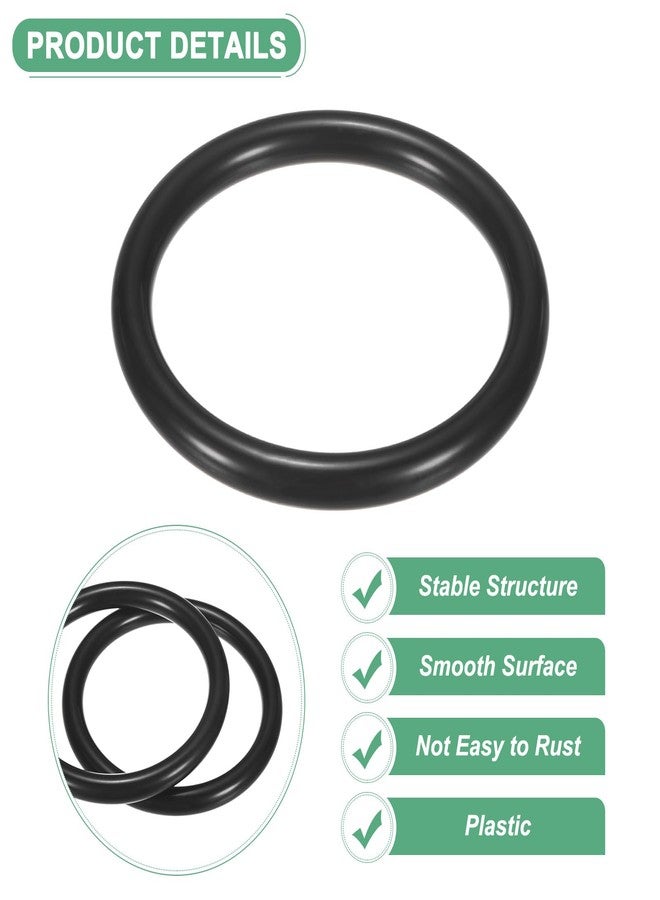 M METERXITY 30-Pack Dream Catcher Rings,2.4 Inch Plastic Macrame Wreath Floral Round Rings Plastic O Rings Hoop for DIY Wedding Wreath/Wall Hanging/Christmas/Camping Black 0.24 Inch - Image 2