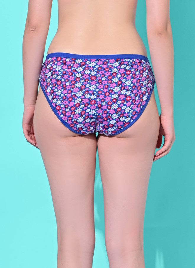 FIMS Women Pack Of 3 Floral Printed Mid-Rise Hipster Briefs - Image 5