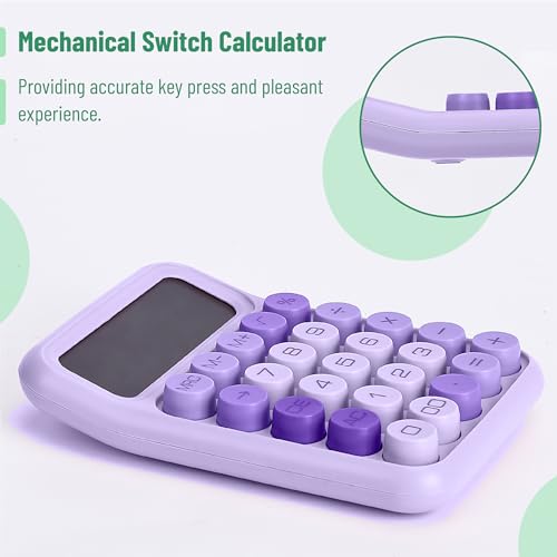 Mr. Pen- Mechanical Switch Calculator, 12 Digits, Large LCD Display, Purple Calculator Big Buttons - Image 3