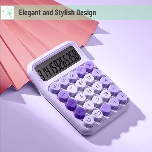 Mr. Pen- Mechanical Switch Calculator, 12 Digits, Large LCD Display, Purple Calculator Big Buttons - Image 4