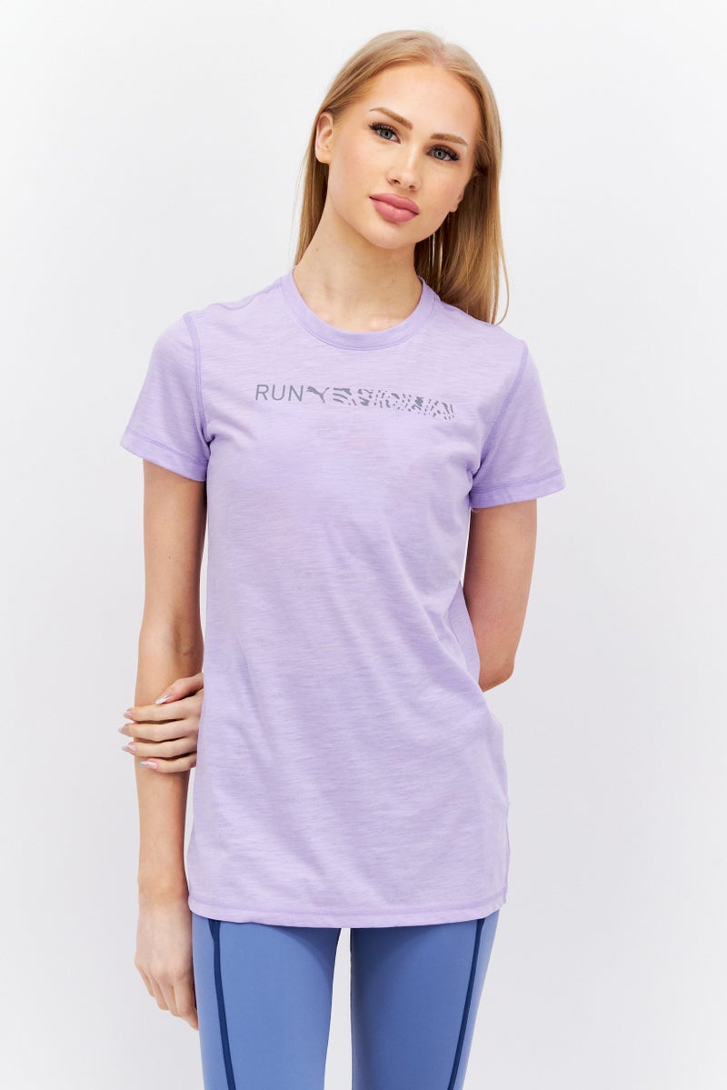 PUMA Women Sportswear Fit Short sleeve Running T-Shirt, Lavender - Image 1