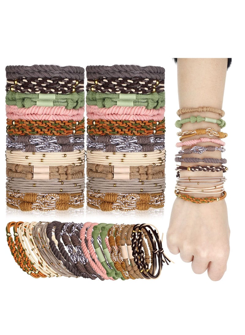 Excefore - Boho Hair Ties for Women, 40 PCS Hair Tie Bracelets, 10 Styles No Damage Elastic Hair Ties Bracelets, Cute Hair Holders Soft Hair Bands for Thick Hair, Pony Tails, Curly Hair, Thin Long Hair - Image 1