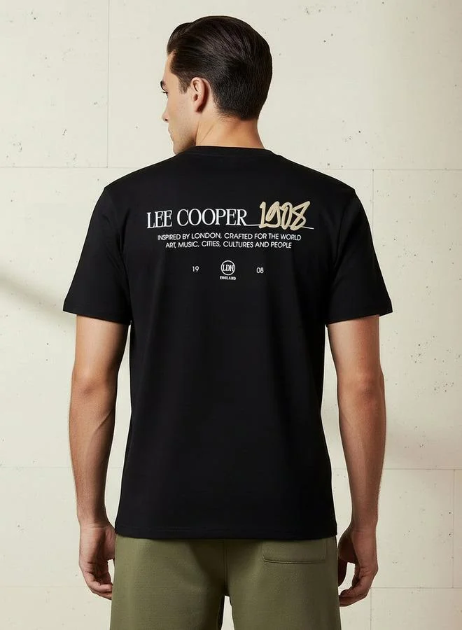 لي كوبر Lee Cooper Men Regular Fit Crew Neck Short Sleeve Printed T-shirt