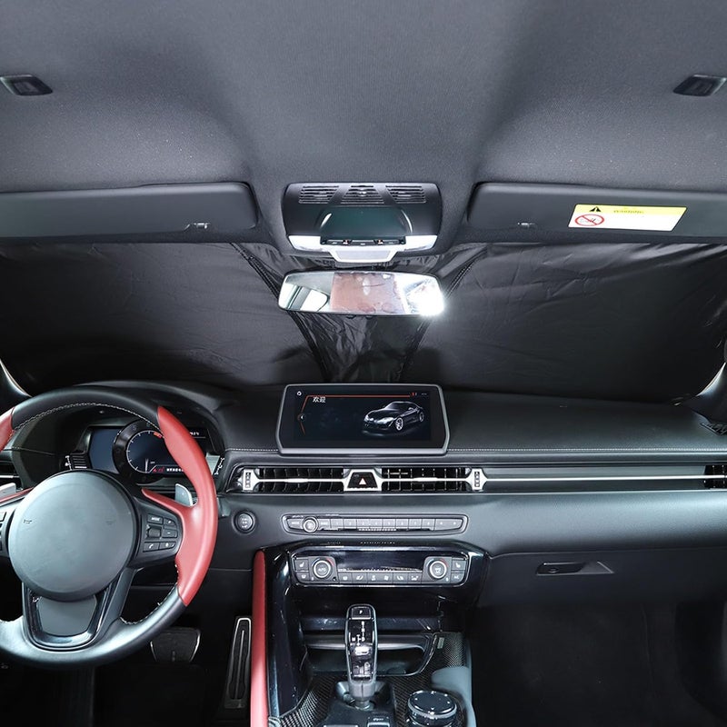 Daeiclru Car Windshield Sun Shade Fit for Toyota Supra GR A90 A91 MK5 2019-2024, Foldable Front Window Sunshade Protector, Auto Sun Heat and UV Rays Blocker Keep Your Vehicle Cool Interior Accessories - Image 5