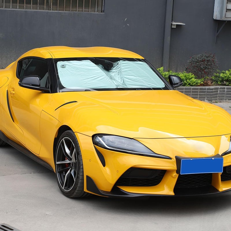 Daeiclru Car Windshield Sun Shade Fit for Toyota Supra GR A90 A91 MK5 2019-2024, Foldable Front Window Sunshade Protector, Auto Sun Heat and UV Rays Blocker Keep Your Vehicle Cool Interior Accessories - Image 3