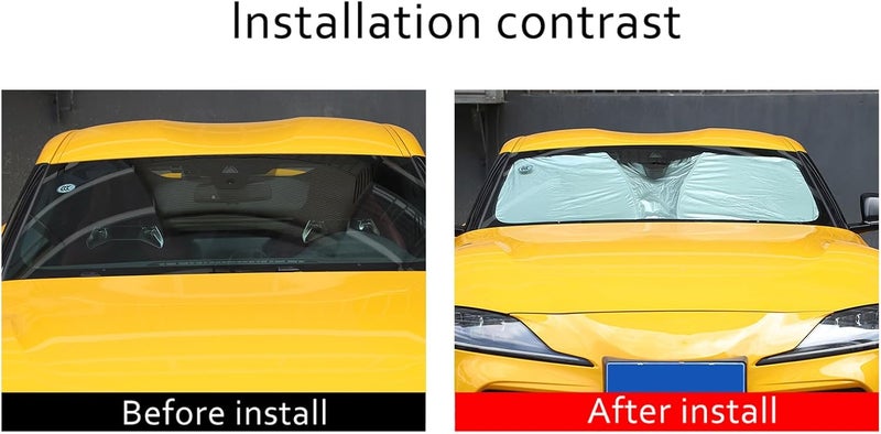 Daeiclru Car Windshield Sun Shade Fit for Toyota Supra GR A90 A91 MK5 2019-2024, Foldable Front Window Sunshade Protector, Auto Sun Heat and UV Rays Blocker Keep Your Vehicle Cool Interior Accessories - Image 2