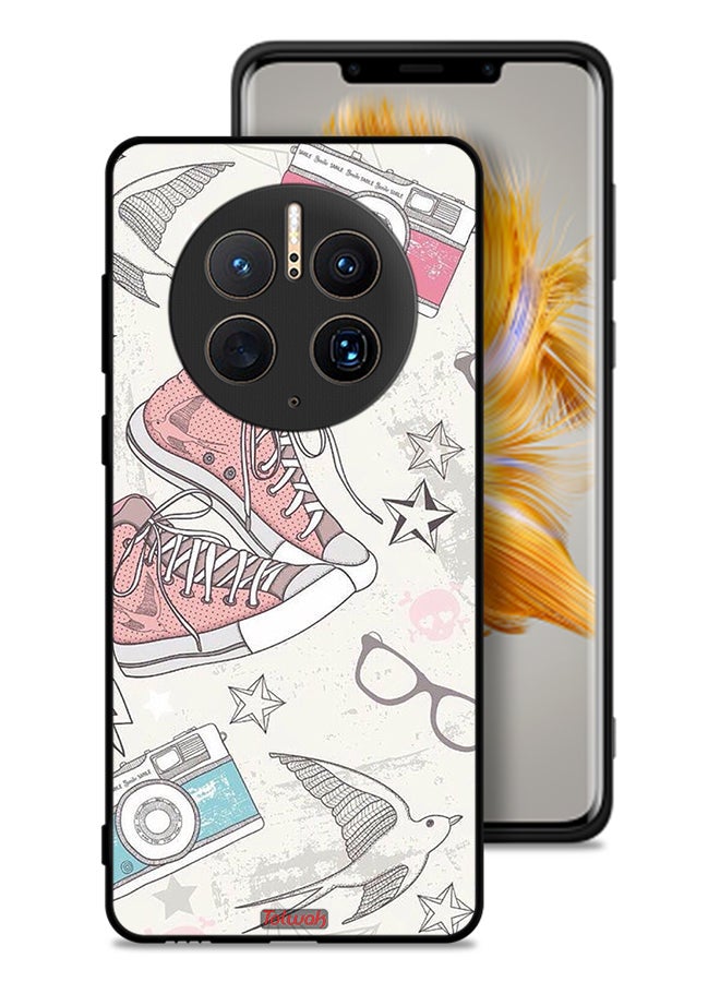 Tolwak Huawei Mate 50 Pro Protective Case Cover Canva Shoes And Camera Art - Image 1