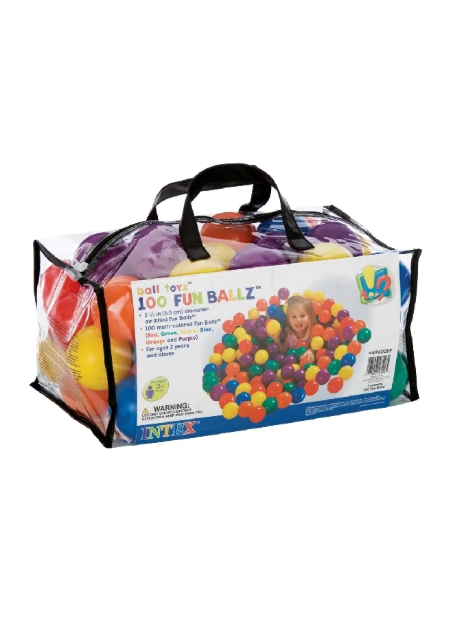 INTEX 100-Piece Small Fun Balls with Bag Multicolour  25.4 x 46 x 30.4 cm 49602