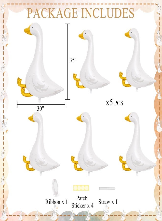 Kriyokiaa 35" Silly Goose Foil Balloons - 5 Pack Goose Aluminum Balloons for One Silly Goose Birthday Decor, Baby Showers, & Themed Events Party Decorations for Kids’ Activities, Indoor & Outdoor Use - Image 3