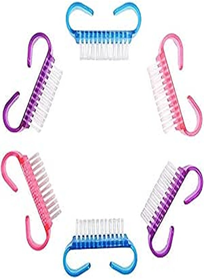 Generic Nail Scrubber Brush for Salon Manicure Pedicure with Handles - 6 Pieces 