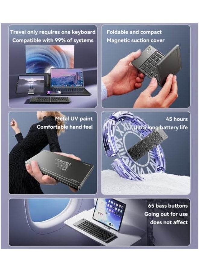 Yesido Ultra-Slim Foldable Bluetooth Keyboard – Dual Language (English + Arabic), Compatible with macOS, Windows, iOS – Portable Mini Wireless Keyboard for Tablet, Laptop & Phone - Image 4