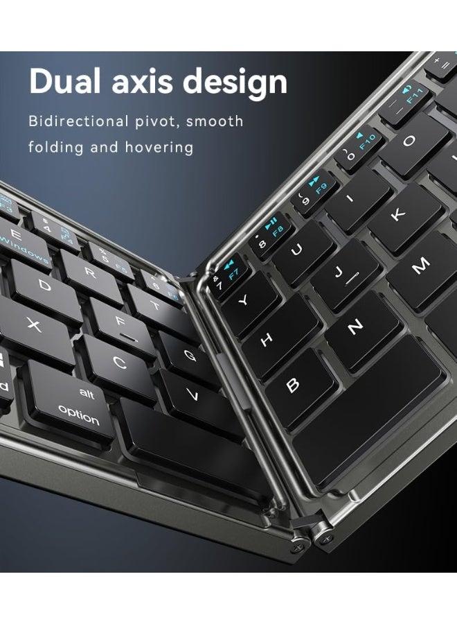 Yesido Ultra-Slim Foldable Bluetooth Keyboard – Dual Language (English + Arabic), Compatible with macOS, Windows, iOS – Portable Mini Wireless Keyboard for Tablet, Laptop & Phone - Image 3