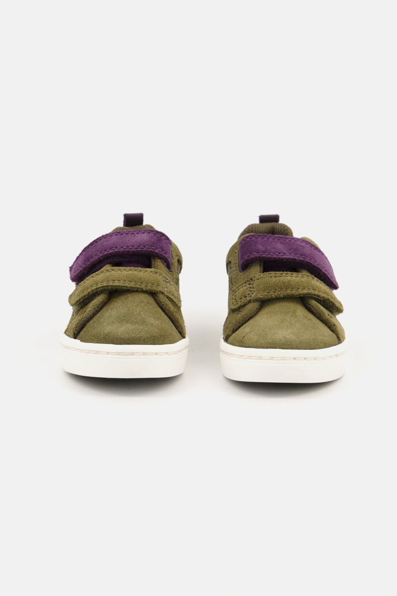 clarks Toddlers Boy City Hero Low Velcro Shoes, Olive - Image 3