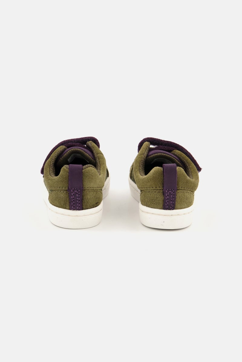 clarks Toddlers Boy City Hero Low Velcro Shoes, Olive - Image 4