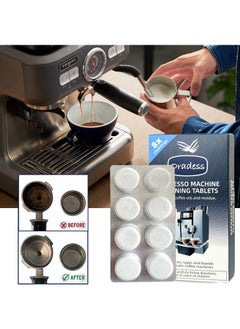 oradess Espresso Machine Cleaning Tablets，Automatic Coffee Maker Cleaner Descaler Coffee Grinder Descaling Solution 8 count  - Image 1