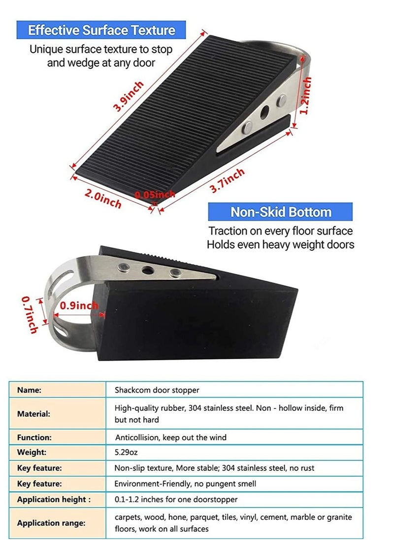 Y&D - Rubber Door Stopper - Stop That Won't Scratch Floor or Works On All Surfaces Closer, Secure Tips - Image 1