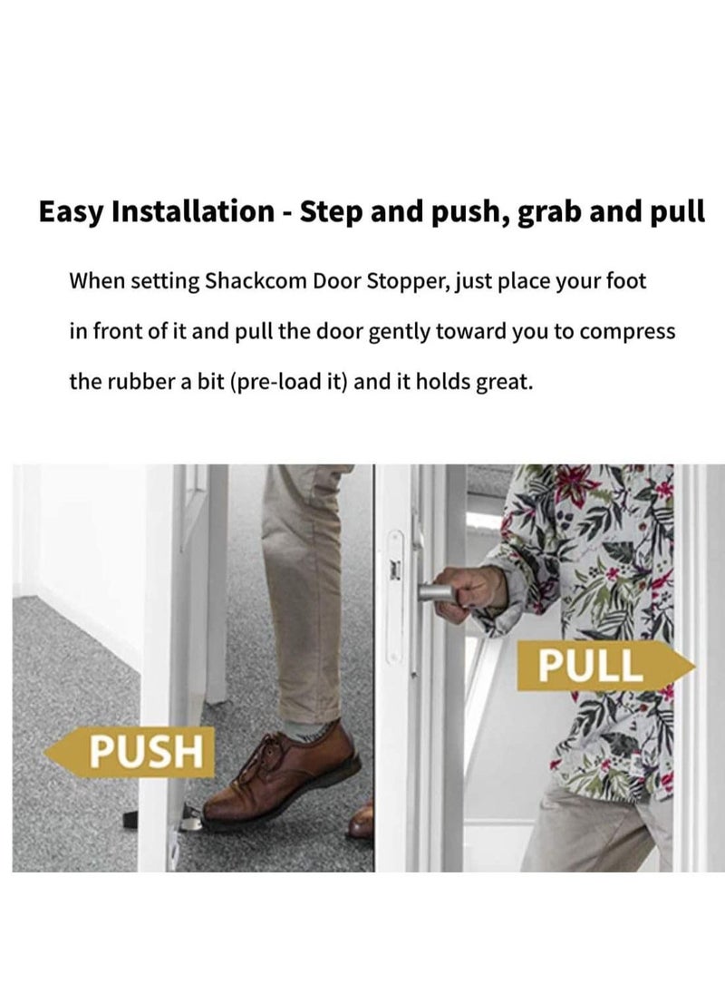 Y&D - Rubber Door Stopper - Stop That Won't Scratch Floor or Works On All Surfaces Closer, Secure Tips - Image 1