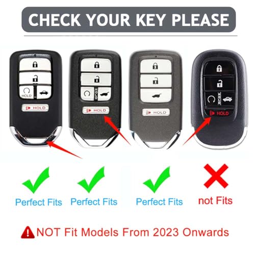 Cacacar for 2016-2022 Honda Key Fob Cover, Premium Soft TPU Full Protection Key Fob Case for Accord Civic CRV Pilot Ridgeline Passport Smart Remote Protector (Size B-Black) - Image 2
