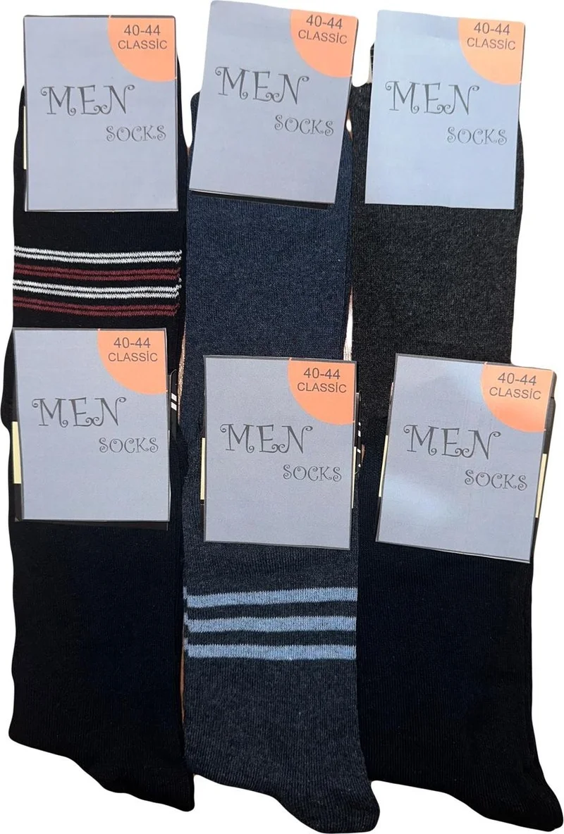 KYC Male Socket Plain and Patterned Mixed Socks 6 Piece Pack