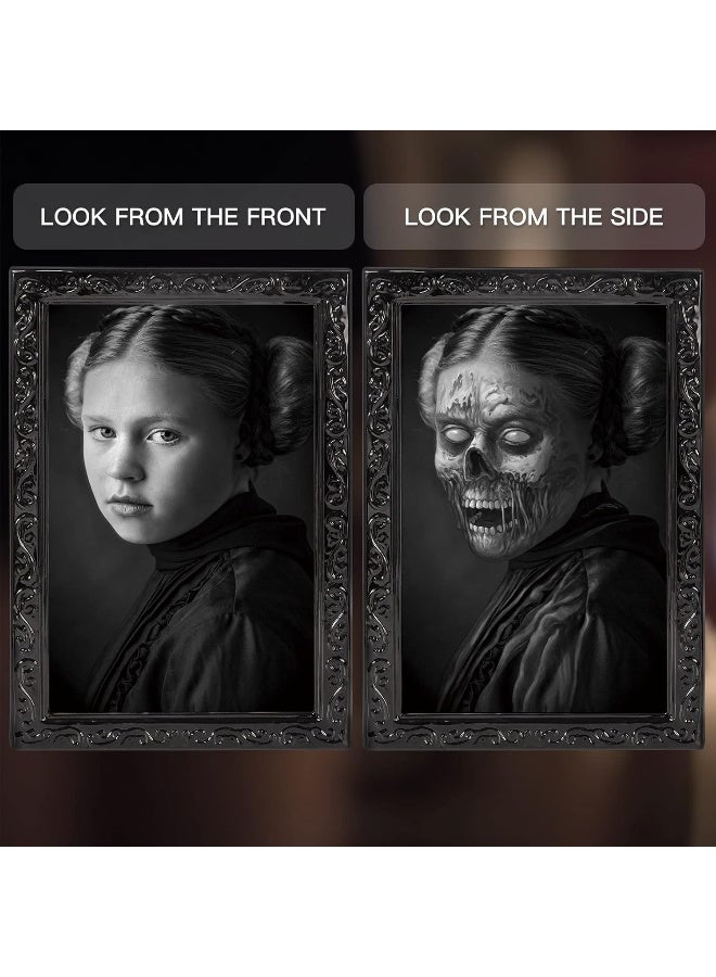 Lansian Halloween Decoration Scary Indoor Wall Decor  3Pack 3D Changing Face Moving Picture Frame Gothic Portraits Horror Halloween Party Decor for Home Castle Haunted House Props  - Image 3