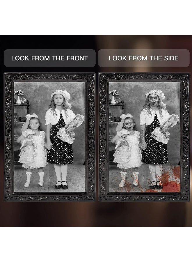 Lansian Halloween Decoration Scary Indoor Wall Decor  3Pack 3D Changing Face Moving Picture Frame Gothic Portraits Horror Halloween Party Decor for Home Castle Haunted House Props  - Image 4