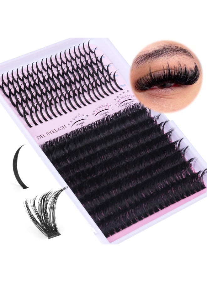 Beautybox Lash Clusters 100D Long 12-20mm Lash Spikes Eyelash Clusters Volume Individual Lashes DIY Spiky Lash Extension Mega Cluster Eyelash Extensions Mink Strips Lashes Thick - Image 1