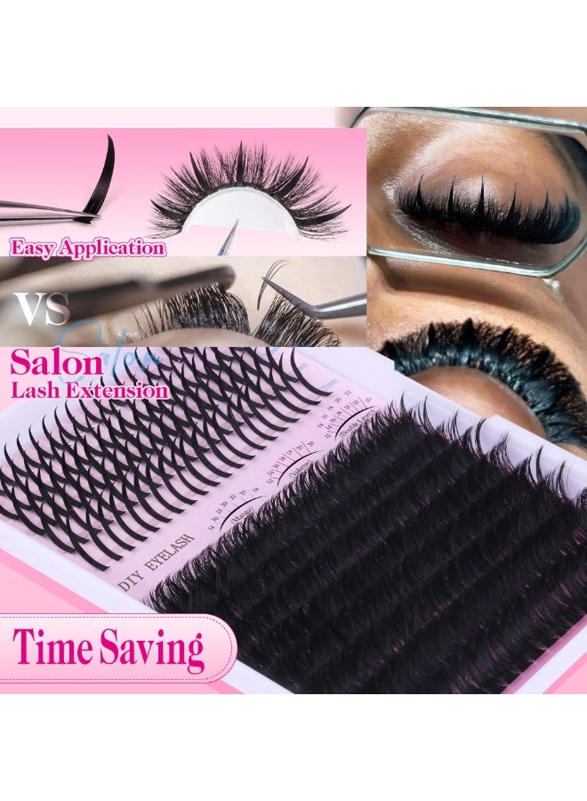 Beautybox Lash Clusters 100D Long 12-20mm Lash Spikes Eyelash Clusters Volume Individual Lashes DIY Spiky Lash Extension Mega Cluster Eyelash Extensions Mink Strips Lashes Thick - Image 3