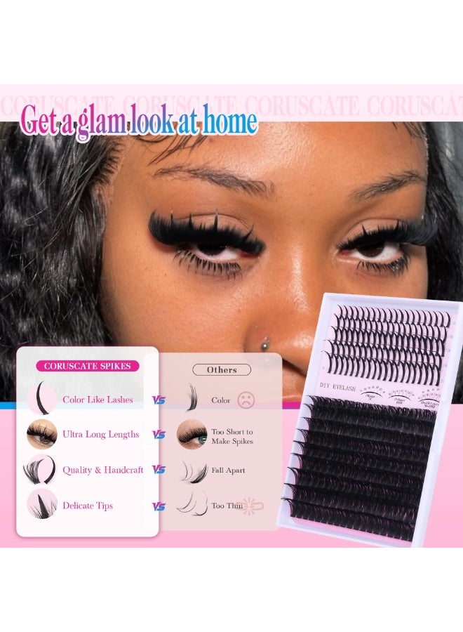 Beautybox Lash Clusters 100D Long 12-20mm Lash Spikes Eyelash Clusters Volume Individual Lashes DIY Spiky Lash Extension Mega Cluster Eyelash Extensions Mink Strips Lashes Thick - Image 5