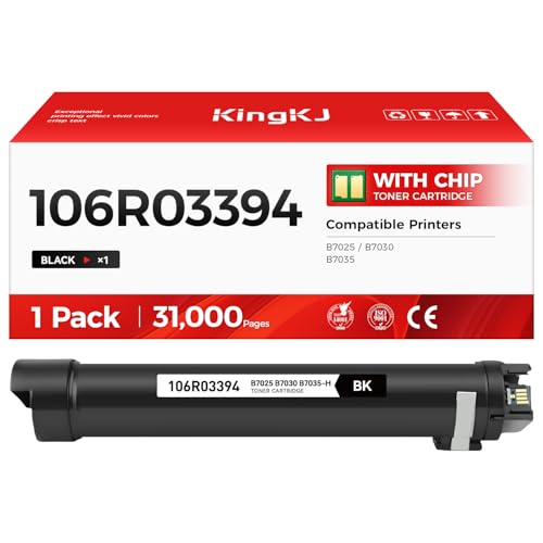 KingKJ VersaLink B7025 B7030 B7035 106R03394 Black High Capacity Toner Cartridge 1-Pack Replacement for Xerox 106R03393 Toner Compatible with Xerox VersaLink B7025 B7030 B7035 Laser Printer Ink All-in-One - Image 1