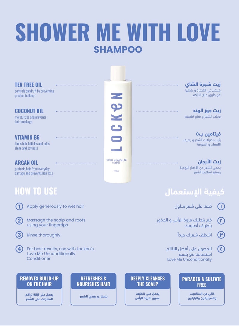 LOCKEN SHAMPOO - Clarify & Replenish - Sulfate, Paraben Free (400ml) - Image 2