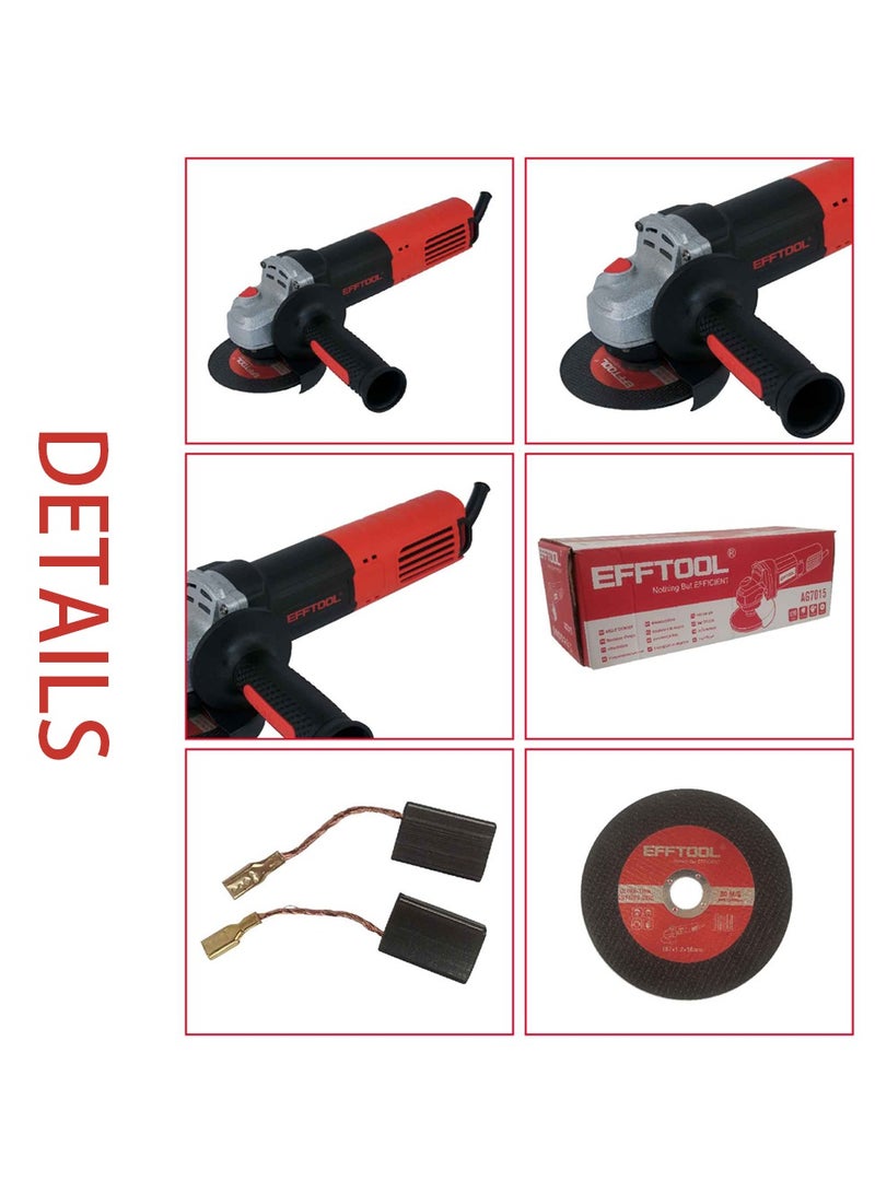 EFFTool طاحونة زاوية أداة كهربائية 780 واط طاحونة معدنية 11,000 دورة في الدقيقة عجلات القطع والطحن ومقبض جانبي احترافي - Image 2